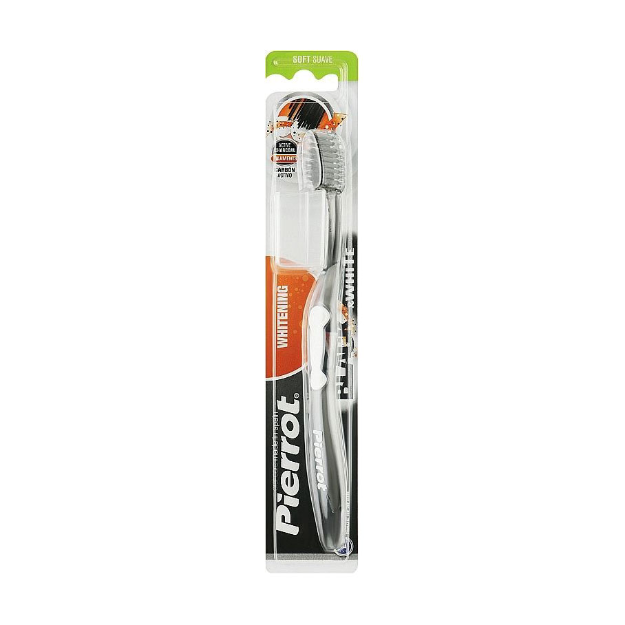 Зубна щітка Pierrot Black &amp; White Active Charcoal з активованим вугіллям, м'яка, 1 шт